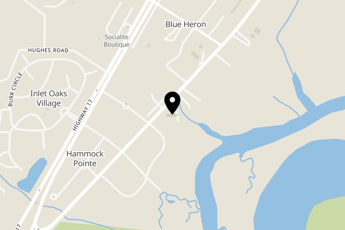 Map showing the location of Graham's Landing on 5225 Highway 17 Business in Murrells Inlet
